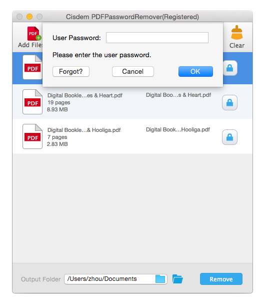 Cisdem PDF Password Remover macOS