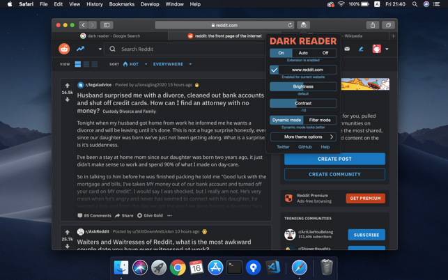 Dark Reader for Safari Mac