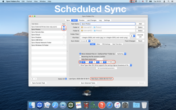 sync folders apple