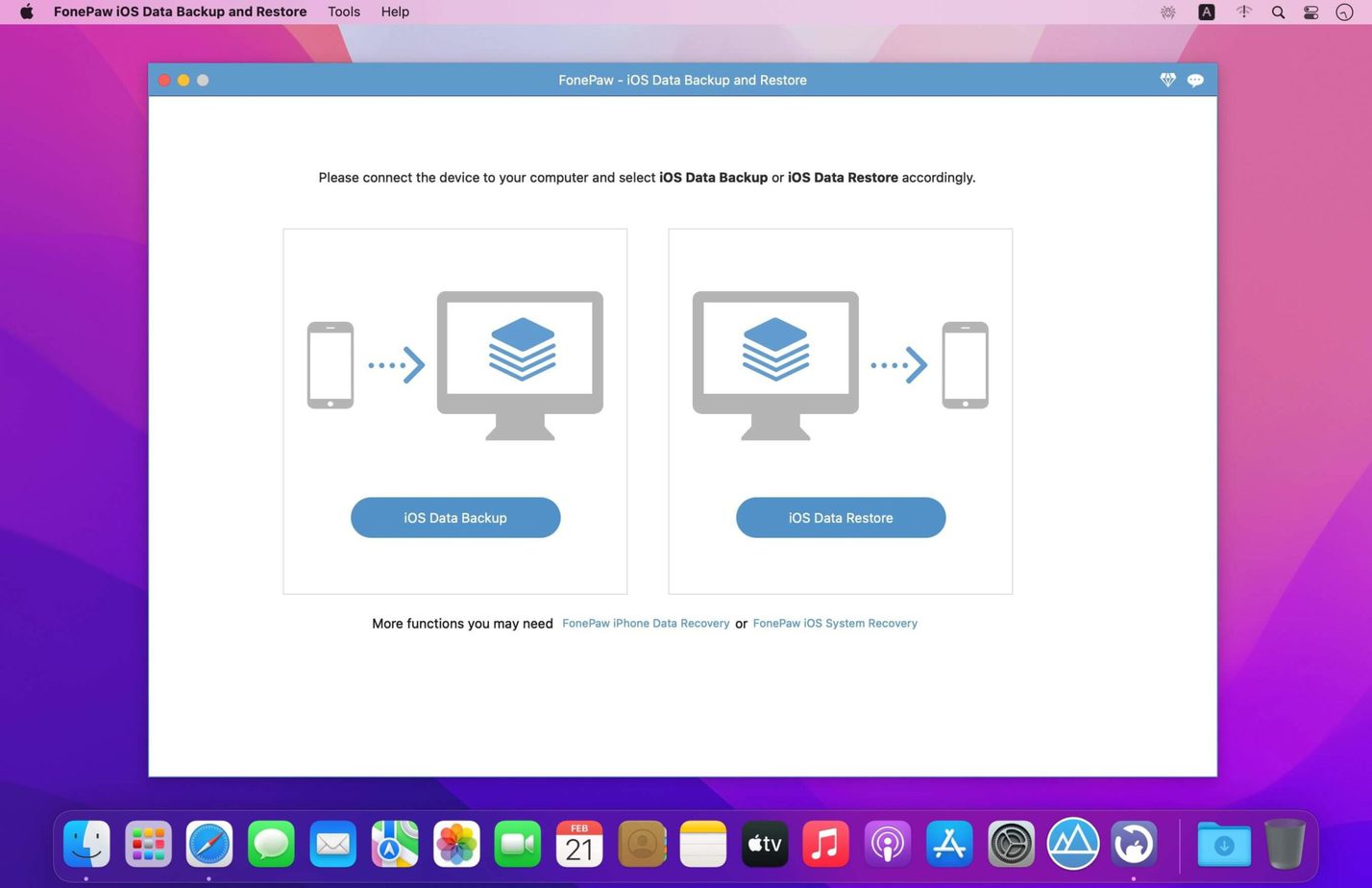 FonePaw iOS Data Backup and Restore macOS